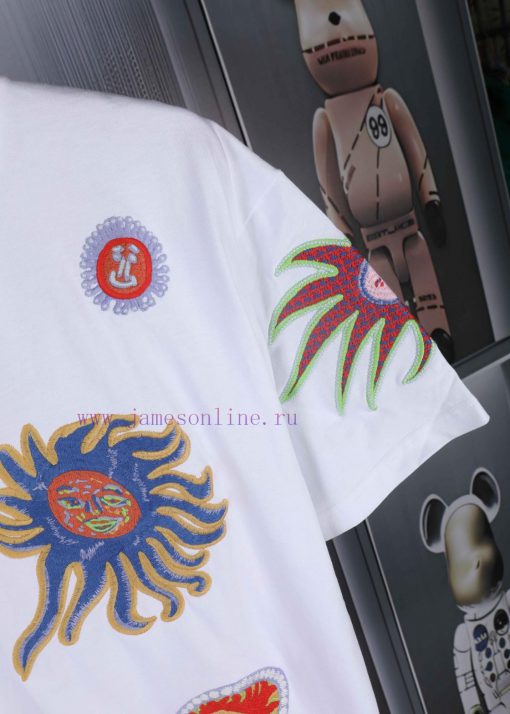 LV Louis Spring/Summer New Embroidered Short Sleeves Made Of High Quality Heavy Duty Double Yar zb2nnk4g - Image 9
