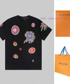 LV Louis Spring/Summer New Embroidered Short Sleeves Made Of High Quality Heavy Duty Double Yar et2yz4oo