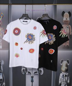 LV Louis Spring/Summer New Embroidered Short Sleeves Made Of High Quality Heavy Duty Double Yar 62fyi5om