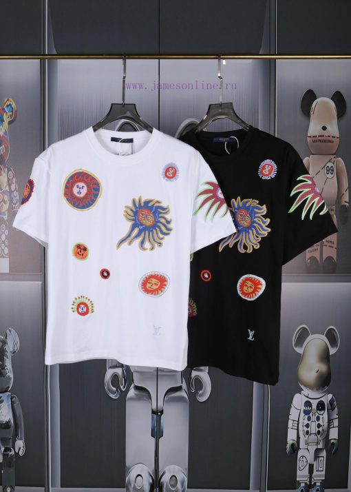LV Louis Spring/Summer New Embroidered Short Sleeves Made Of High Quality Heavy Duty Double Yar 62fyi5om
