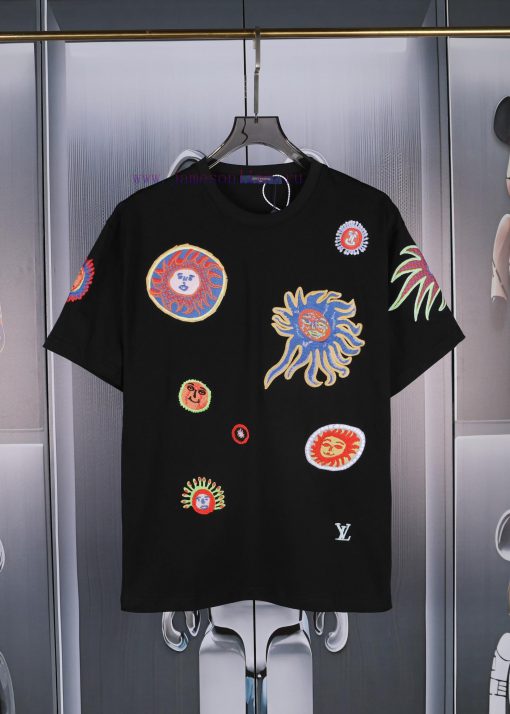 LV Louis Spring/Summer New Embroidered Short Sleeves Made Of High Quality Heavy Duty Double Yar 62fyi5om - Image 3