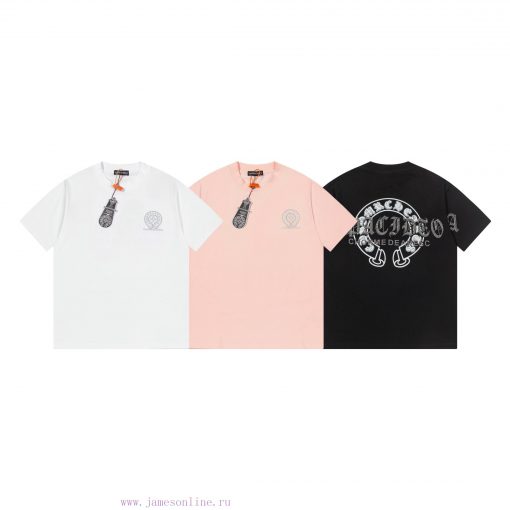 The Front And Back Of The CHROME HEARTS Short Sleeved T-shirt Feature High-end Hot Stamping And v948vhot - Image 4