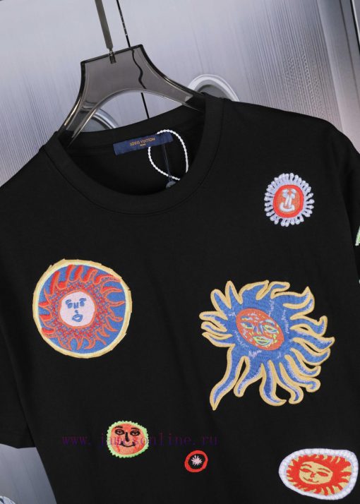LV Louis Spring/Summer New Embroidered Short Sleeves Made Of High Quality Heavy Duty Double Yar 62fyi5om - Image 6