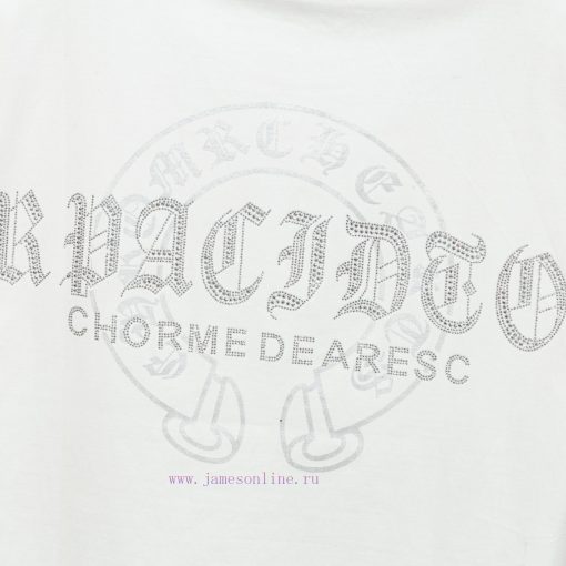 The Front And Back Of The CHROME HEARTS Short Sleeved T-shirt Feature High-end Hot Stamping And 1hn7m10x - Image 7