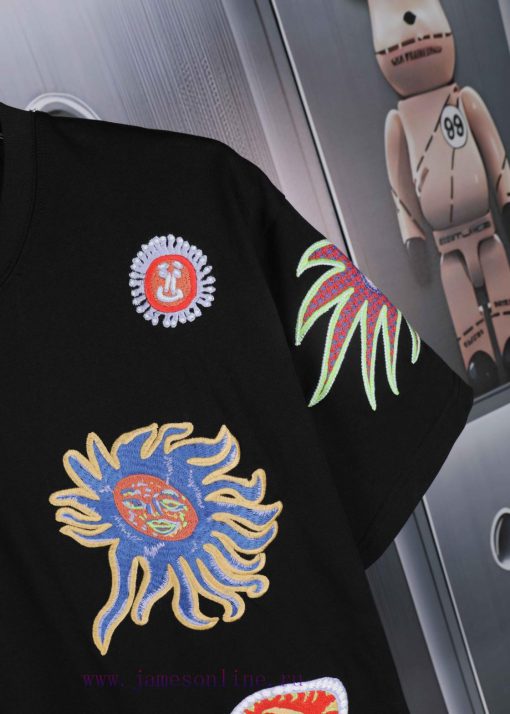 LV Louis Spring/Summer New Embroidered Short Sleeves Made Of High Quality Heavy Duty Double Yar 62fyi5om - Image 8