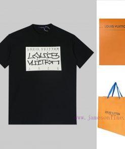 LV Louis Printed Embroidered New Short Sleeve Made Of High Quality Nylon Smooth Pure Cotton Fab x04effcm