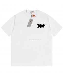 Dior DIOR's New Towel Embroidered Short Sleeved T-shirt Made Of High-quality Nylon And Pure Cot 79yzm5g4