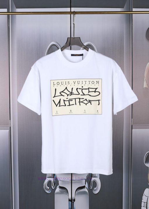 LV Louis Printed Embroidered New Short Sleeve Made Of High Quality Nylon Smooth Pure Cotton Fab 4z8zptzp - Image 3