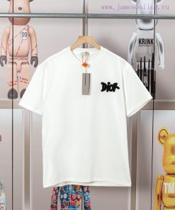 Dior DIOR's New Towel Embroidered Short Sleeved T-shirt Made Of High-quality Nylon And Pure Cot rjbd1gou