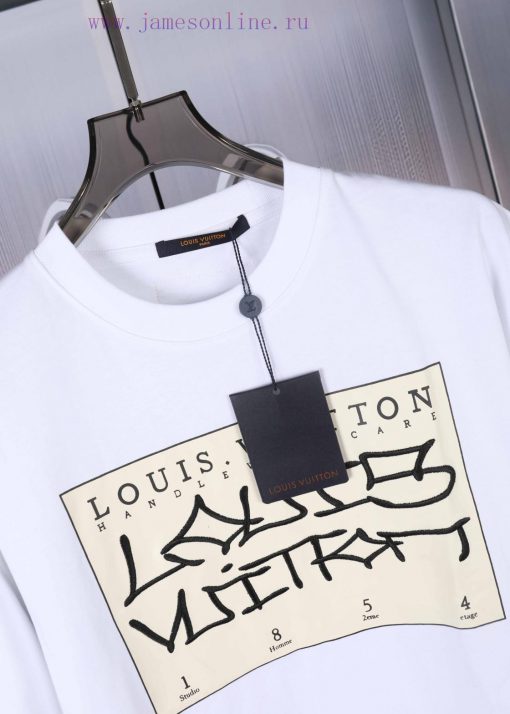 LV Louis Printed Embroidered New Short Sleeve Made Of High Quality Nylon Smooth Pure Cotton Fab 4z8zptzp - Image 6