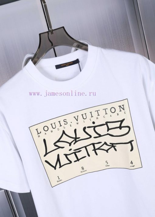 LV Louis Printed Embroidered New Short Sleeve Made Of High Quality Nylon Smooth Pure Cotton Fab 4z8zptzp - Image 8