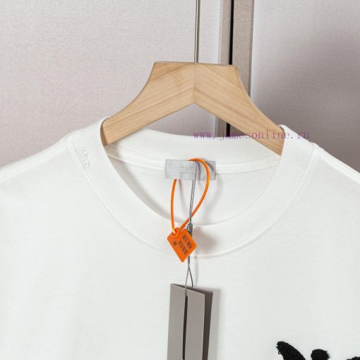 Dior DIOR's New Towel Embroidered Short Sleeved T-shirt Made Of High-quality Nylon And Pure Cot rjbd1gou - Image 6