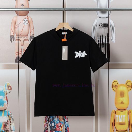 Dior DIOR's New Towel Embroidered Short Sleeved T-shirt Made Of High-quality Nylon And Pure Cot tu8labt9 - Image 2