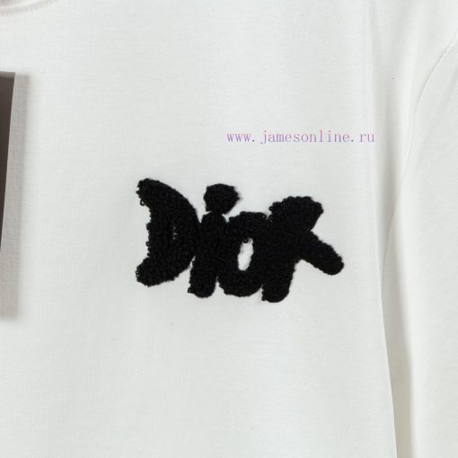 Dior DIOR's New Towel Embroidered Short Sleeved T-shirt Made Of High-quality Nylon And Pure Cot rjbd1gou - Image 7
