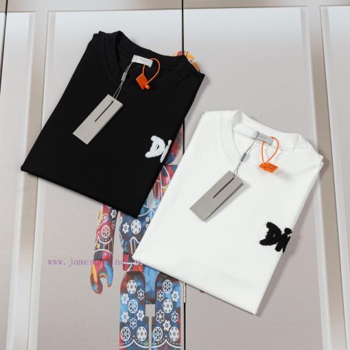 Dior DIOR's New Towel Embroidered Short Sleeved T-shirt Made Of High-quality Nylon And Pure Cot tu8labt9 - Image 4