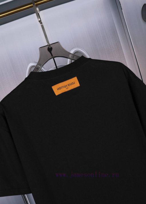 LV Louis Printed Embroidered New Short Sleeves Made Of High-quality Nylon And Smooth Pure Cotto tac0ymka - Image 7