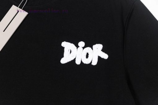 Dior DIOR's New Towel Embroidered Short Sleeved T-shirt Made Of High-quality Nylon And Pure Cot dpk81sdd - Image 6