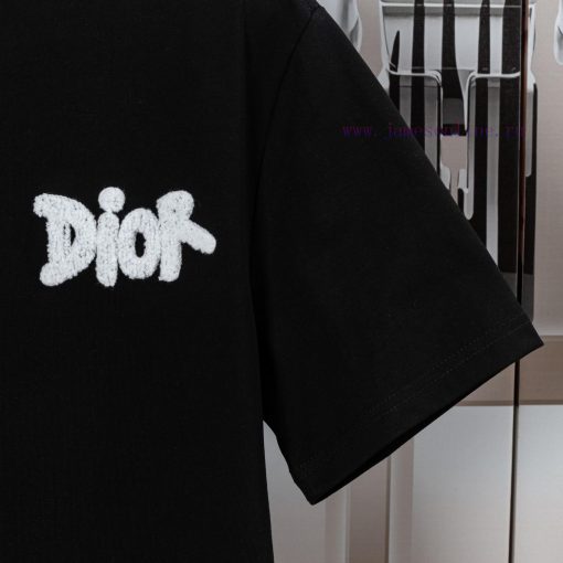 Dior DIOR's New Towel Embroidered Short Sleeved T-shirt Made Of High-quality Nylon And Pure Cot tu8labt9 - Image 7