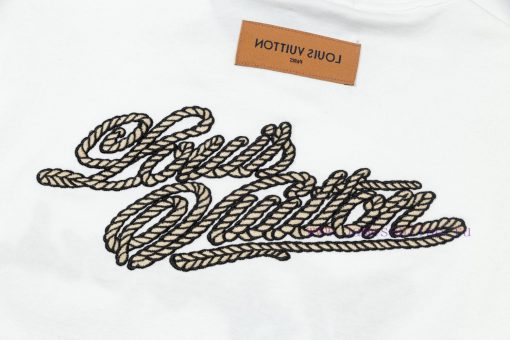 LV Louis Embroidered New Short Sleeves Made Of High Quality Nylon Smooth Pure Cotton Washed Fab p9q0luaj - Image 6