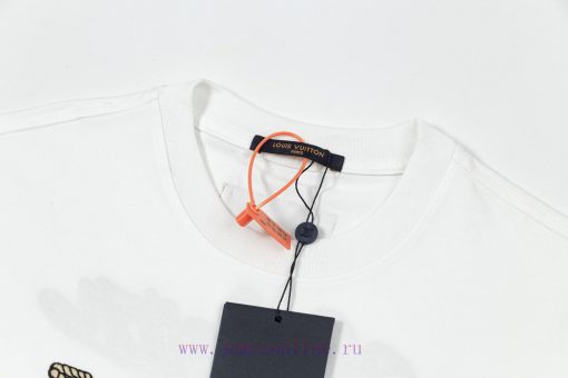 LV Louis Embroidered New Short Sleeves Made Of High Quality Nylon Smooth Pure Cotton Washed Fab p9q0luaj - Image 7