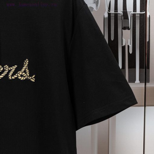 LV Louis Embroidered New Short Sleeves Made Of High Quality Nylon Smooth Pure Cotton Washed Fab 4mpia6oz - Image 7