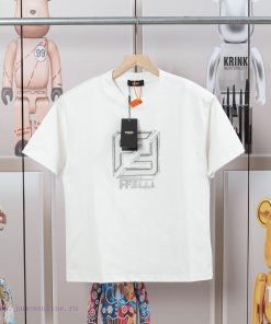 FENDI Spring/Summer New 3D Digital Printed Diamond Hot Short Sleeve T-shirt Detail Original Mol ls9t2gfd