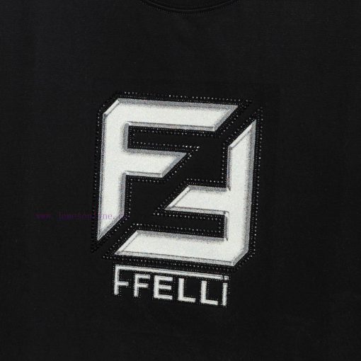 FENDI Spring/Summer New 3D Digital Printed Diamond Hot Short Sleeve T-shirt Detail Original Mol pyxev5fc - Image 7