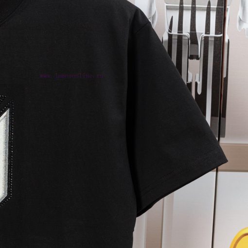 FENDI Spring/Summer New 3D Digital Printed Diamond Hot Short Sleeve T-shirt Detail Original Mol pyxev5fc - Image 8