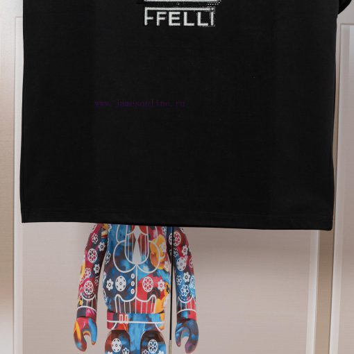 FENDI Spring/Summer New 3D Digital Printed Diamond Hot Short Sleeve T-shirt Detail Original Mol pyxev5fc - Image 10
