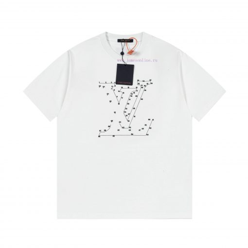 LV Louis Embroidered New Short Sleeves Made Of High Quality Nylon Smooth Pure Cotton Washed Fab a5zomyjk - Image 2