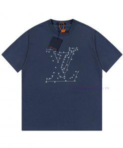 LV Louis Embroidered New Short Sleeves Made Of High Quality Nylon Smooth Pure Cotton Washed Fab 1a6o0ozo