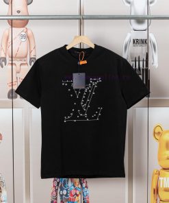 LV Louis Embroidered New Short Sleeves Made Of High Quality Nylon Smooth Pure Cotton Washed Fab 0omb4v4s