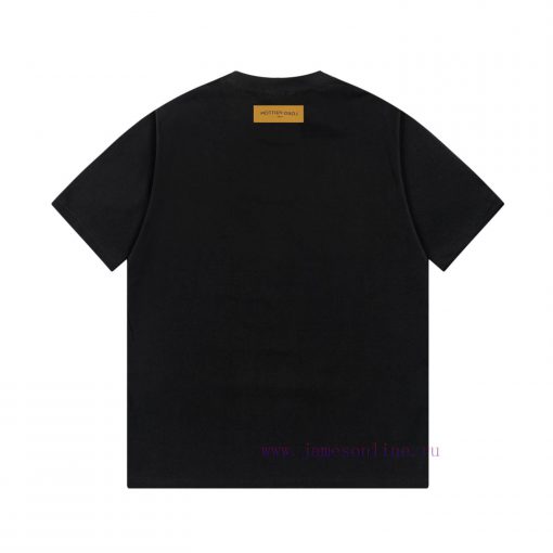LV Louis Embroidered New Short Sleeves Made Of High Quality Nylon Smooth Pure Cotton Washed Fab dpzox2n1 - Image 3