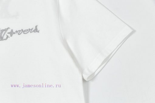 LV Louis Embroidered New Short Sleeves Made Of High Quality Nylon Smooth Pure Cotton Washed Fab eye46ss1 - Image 5