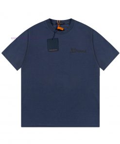 LV Louis Embroidered New Short Sleeves Made Of High Quality Nylon Smooth Pure Cotton Washed Fab 7lhu4ml9