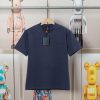 LV Louis Embroidered New Short Sleeves Made Of High Quality Nylon Smooth Pure Cotton Washed Fab tq53ofcp