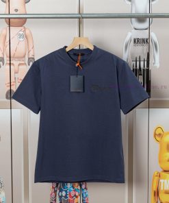 LV Louis Embroidered New Short Sleeves Made Of High Quality Nylon Smooth Pure Cotton Washed Fab tq53ofcp