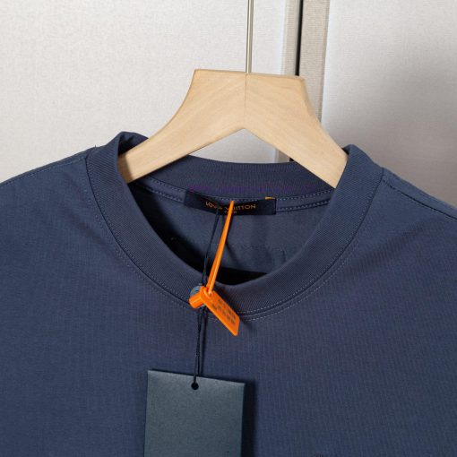 LV Louis Embroidered New Short Sleeves Made Of High Quality Nylon Smooth Pure Cotton Washed Fab tq53ofcp - Image 4