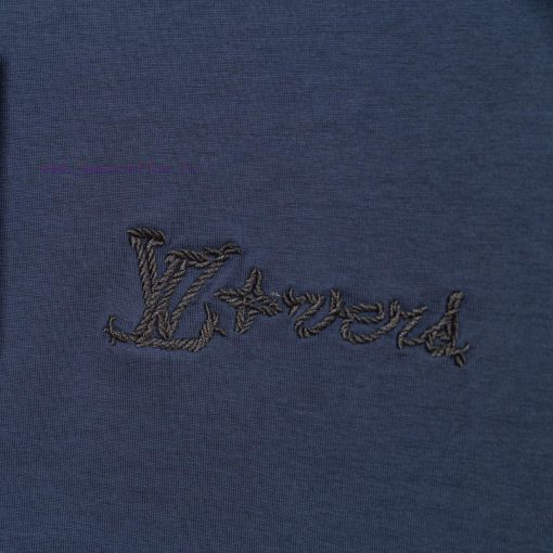 LV Louis Embroidered New Short Sleeves Made Of High Quality Nylon Smooth Pure Cotton Washed Fab tq53ofcp - Image 5