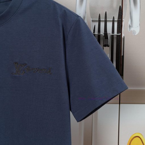 LV Louis Embroidered New Short Sleeves Made Of High Quality Nylon Smooth Pure Cotton Washed Fab tq53ofcp - Image 7
