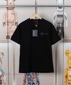 LV Louis Embroidered New Short Sleeves Made Of High Quality Nylon Smooth Pure Cotton Washed Fab ep7qbkx3
