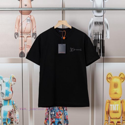 LV Louis Embroidered New Short Sleeves Made Of High Quality Nylon Smooth Pure Cotton Washed Fab ep7qbkx3