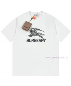 Burberry Logo Embroidered Logo Short Sleeved Shirt Original Mold Opening High-quality Nylon And du2kbujd