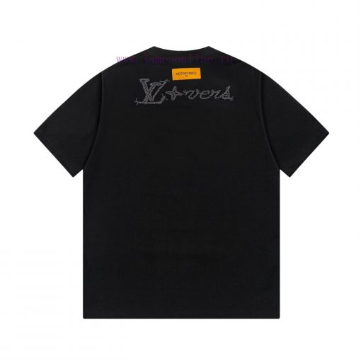 LV Louis Embroidered New Short Sleeves Made Of High Quality Nylon Smooth Pure Cotton Washed Fab qfp9c7bj - Image 3