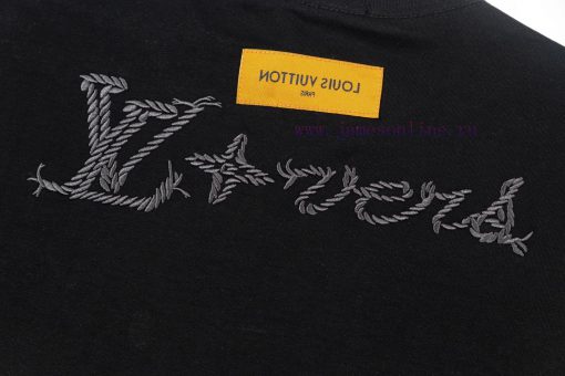LV Louis Embroidered New Short Sleeves Made Of High Quality Nylon Smooth Pure Cotton Washed Fab qfp9c7bj - Image 7