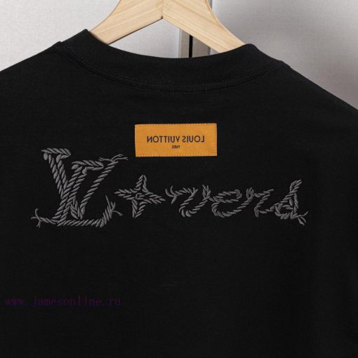 LV Louis Embroidered New Short Sleeves Made Of High Quality Nylon Smooth Pure Cotton Washed Fab ep7qbkx3 - Image 9