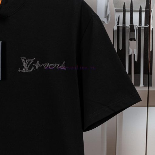 LV Louis Embroidered New Short Sleeves Made Of High Quality Nylon Smooth Pure Cotton Washed Fab ep7qbkx3 - Image 10