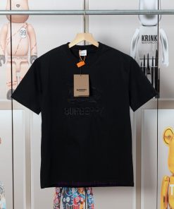 Burberry Logo Embroidered Logo Short Sleeved Shirt Original Mold Opening High-quality Nylon And qub3km8l