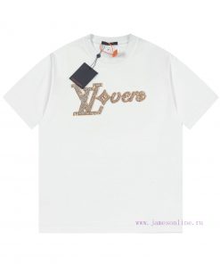 LV Louis Early Spring Bead Embroidered New Short Sleeve T-shirt Made Of High-quality Nylon And 2hhti3er