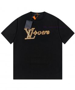 LV Louis Early Spring Bead Embroidered New Short Sleeve T-shirt Made Of High-quality Nylon And 6p92ealm